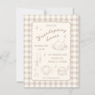 Friendsgiving Thanksgiving Neutraal esthetisch Briefkaart