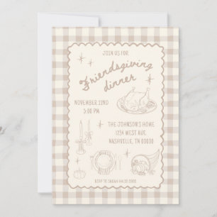 Friendsgiving Thanksgiving Neutraal esthetisch Kaart