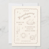 Friendsgiving Thanksgiving Neutraal esthetisch Kaart (Voorkant)