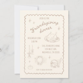 Friendsgiving Thanksgiving Neutraal esthetisch Kaart