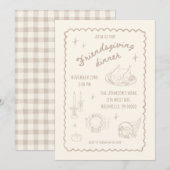 Friendsgiving Thanksgiving Neutraal esthetisch Kaart (Voorkant / Achterkant)