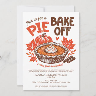 Friendsgiving Thanksgiving Pie Bake Off Party Fall Kaart