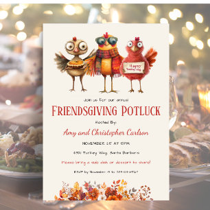 Friendsgiving Thanksgiving Potluck Schattige Kalko Kaart