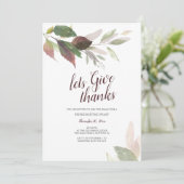 Friendsgiving Thanksgiving Waterverf Fall Leaves Kaart (Staand voorkant)