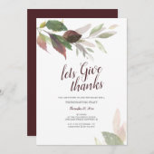 Friendsgiving Thanksgiving Waterverf Fall Leaves Kaart (Voorkant / Achterkant)