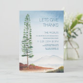 Friendsgiving Thanksgiving Waterverf Pine Tree Kaart (Staand voorkant)