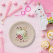 Friendsgiving Thanksgiving Waterverf Pumpkin Papieren Bordje (Feest)