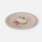 Friendsgiving Thanksgiving Waterverf Pumpkin Papieren Bordje (Gekanteld)