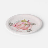 Friendsgiving Thanksgiving Waterverf Pumpkin Pink Papieren Bordje (Gekanteld)