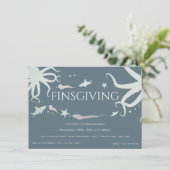 Friendsgiving Thanksgiving Zee Life Blue Grey Pink Kaart (Staand voorkant)