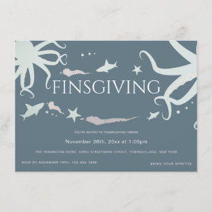 Friendsgiving Thanksgiving Zee Life Blue Grey Pink Kaart