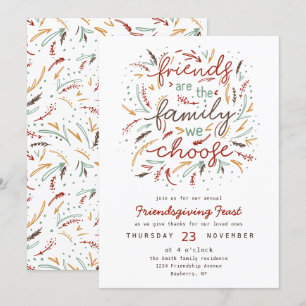 Friendsgiving Typografie Thanksgiving Dinner Kaart