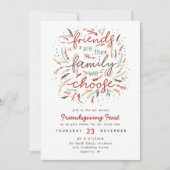 Friendsgiving Typography Thanksgiving Dinner Kaart (Voorkant)