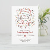 Friendsgiving Typography Thanksgiving Dinner Kaart (Staand voorkant)