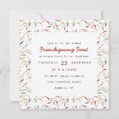 Friendsgiving Typography Thanksgiving Dinner Kaart (Achterkant)