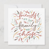 Friendsgiving Typography Thanksgiving Dinner Kaart (Voorkant)