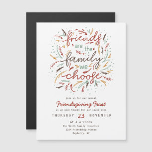 Friendsgiving Typography Thanksgiving Dinner Magnetische Uitnodiging
