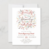 Friendsgiving Typography Thanksgiving Dinner Magnetische Uitnodiging (Voorkant)