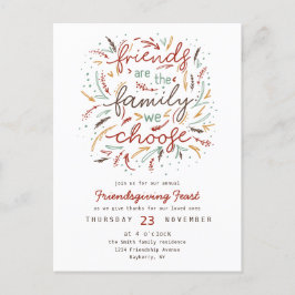 Friendsgiving Typography Thanksgiving Dinner Uitnodiging Briefkaart