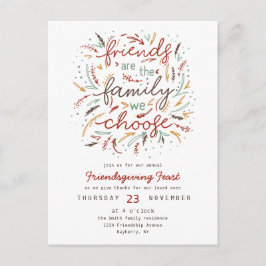 Friendsgiving Typography Thanksgiving Dinner Uitnodiging Briefkaart