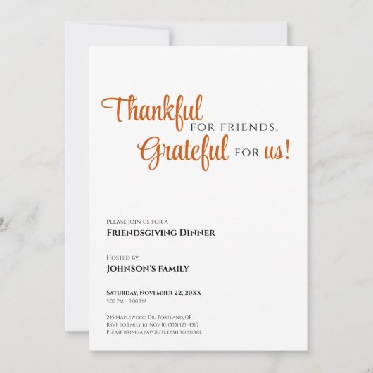 Friendsgiving Uitnodiging (Voorkant)