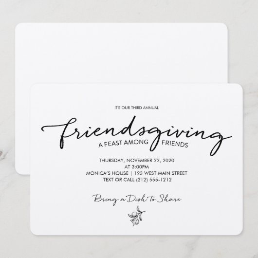 Friendsgiving Uitnodiging (Voorkant / Achterkant)