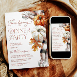 Friendsgiving-uitnodiging voor een etentje kaart