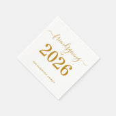 Friendsgiving van 2026 Gouden Thanksgiving-script Servet (Hoek)