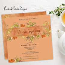 Friendsgiving  Watercolor Rustieke Herfstbladeren