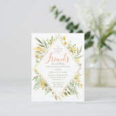 Friendsgiving Waterverf Elegant Greenery Kaart (Staand voorkant)