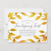Friendsgiving Waterverf herfst Gold Willow Wreath Kaart (Voorkant)