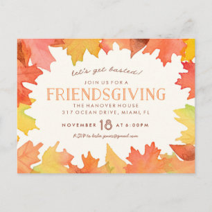 Friendsgiving Waterverf Invitation Briefkaart