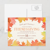 Friendsgiving Waterverf Invitation Briefkaart (Voorkant / Achterkant)