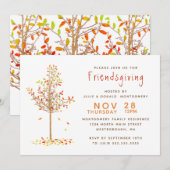 Friendsgiving Waterverf najaar bomen verlaten Kaart (Voorkant / Achterkant)