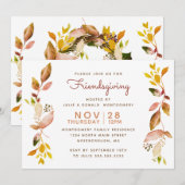 Friendsgiving Waterverf najaar botanische bladeren Kaart (Voorkant / Achterkant)