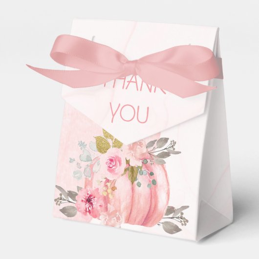 Friendsgiving Waterverf Pumpkin Peony Hartelijk da Bedankdoosjes (Voorkant Zijde)