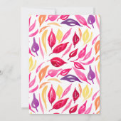 Friendsgiving Waterverf Roze Paarse gele bladeren Kaart (Achterkant)