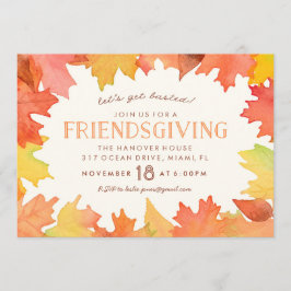 Friendsgiving Waterverf Uitnodiging
