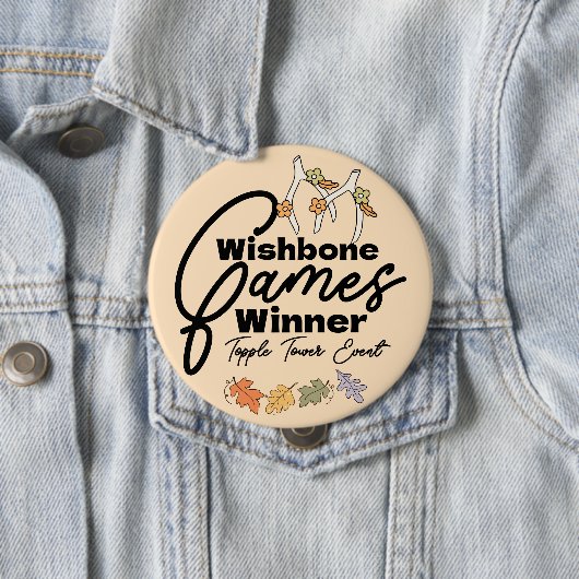 Friendsgiving Wishbone Games winnaar Knop Ronde Button 4,0 Cm (In situ)