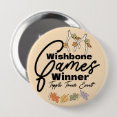 Friendsgiving Wishbone Games winnaar Knop Ronde Button 4,0 Cm (Voorkant /achterkant)