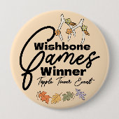 Friendsgiving Wishbone Games winnaar Knop Ronde Button 4,0 Cm (Voorkant)