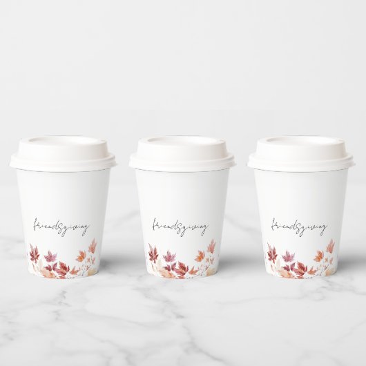 Friendsgiving Witte Thanksgiving Papieren Bekers (Multi)