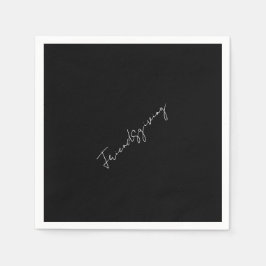 Friendsgiving zwarte cocktail servet