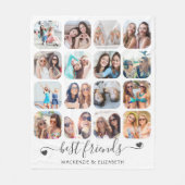 Friendship BEST FRIENDS Script Hearts 16 Foto Fleece Deken (Voorkant)