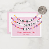 Friendship Bracelet Classroom Valentijn Notitiekaartje (Voorkant / Achterkant in situ)