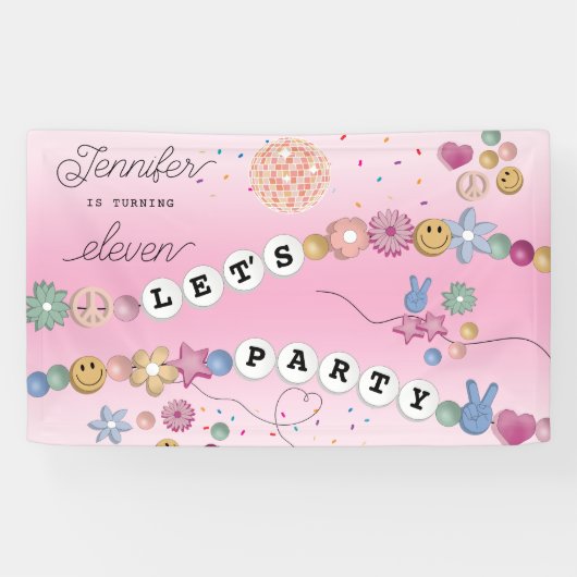 Friendship Bracelet Girl Jewelry Birthday Party Spandoek (Horizontaal)