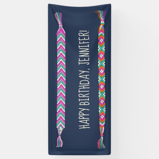 Friendship Bracelets on Navy Blue Personalized Ban Spandoek (Verticaal)