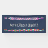 Friendship Bracelets on Navy Blue Personalized Ban Spandoek (Horizontaal)