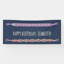 Friendship Bracelets on Navy Blue Personalized Ban