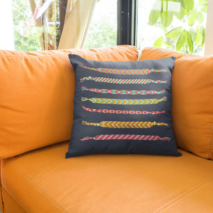 Friendship Bracelets op Navy Blue, gepersonaliseer Kussen